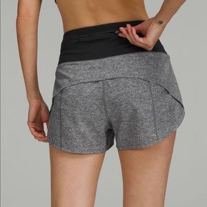 NWOT Lululemon Speed Up High Rise Short Size 2 Grey and Black